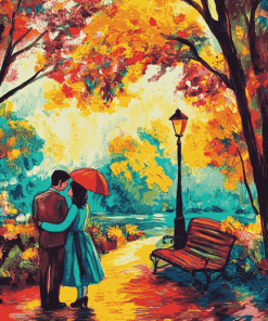 Colorful Lovers Park Diamond Painting