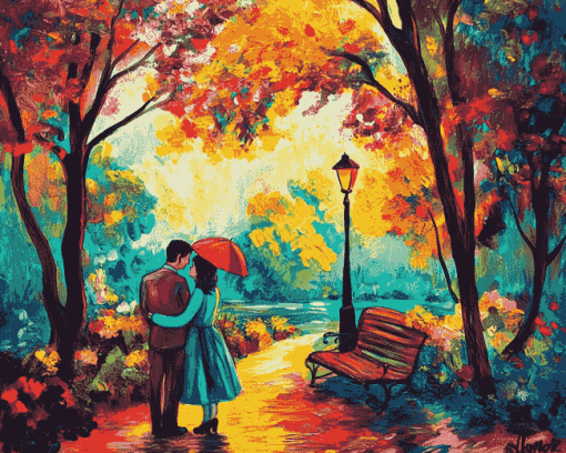 Colorful Lovers Park Diamond Painting