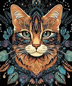 Colorful Mandala Cat Diamond Painting