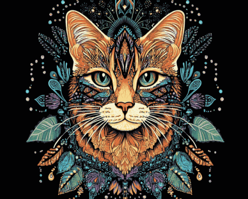 Colorful Mandala Cat Diamond Painting