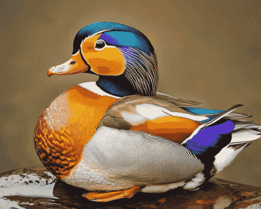 Colorful Mandarin Duck Diamond Painting