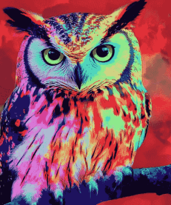 Colorful Night Owl Diamond Painting