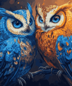 Colorful Owls Artwork Diamond Painting