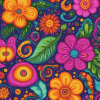 Colorful Paisley Blossoms Diamond Painting