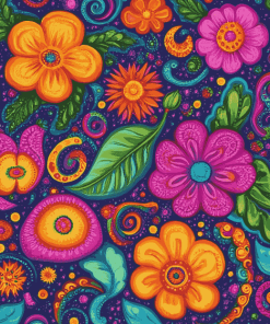 Colorful Paisley Blossoms Diamond Painting