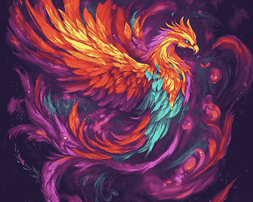 Colorful Phoenix Fantasy Diamond Painting