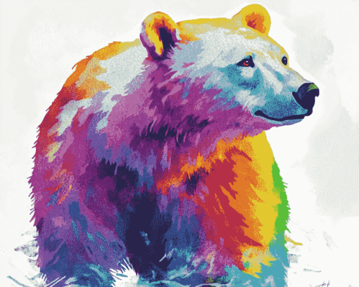 Colorful Polar Bear Diamond Painting