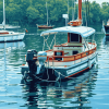 Colorful Pontoon Sailboats Diamond Painting