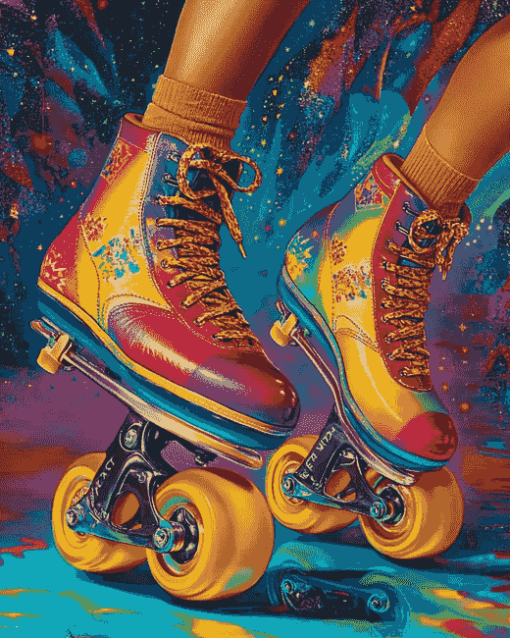 Colorful Roller Skating Shoes Diamond Painting