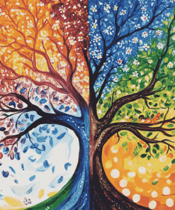 Colorful Seasons Tree Diamond Painting