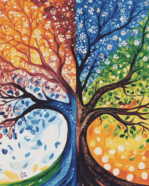 Colorful Seasons Tree Diamond Painting