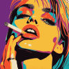 Colorful Smoking Woman Diamond Painting