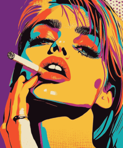 Colorful Smoking Woman Diamond Painting