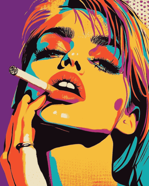 Colorful Smoking Woman Diamond Painting