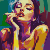 Colorful Smoking Woman Diamond Painting