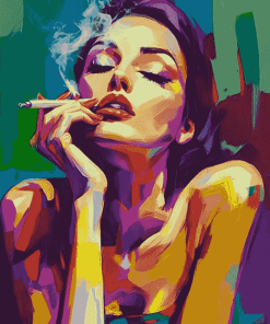 Colorful Smoking Woman Diamond Painting