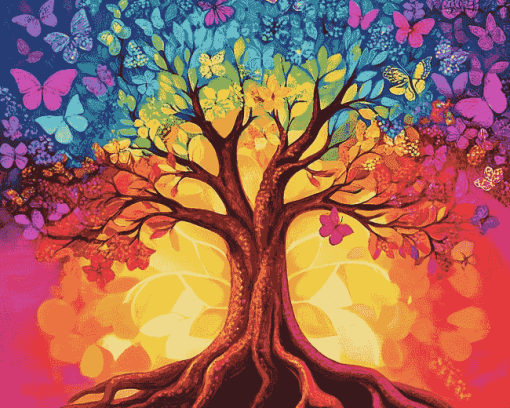 Colorful Tree of Life Diamond Painting