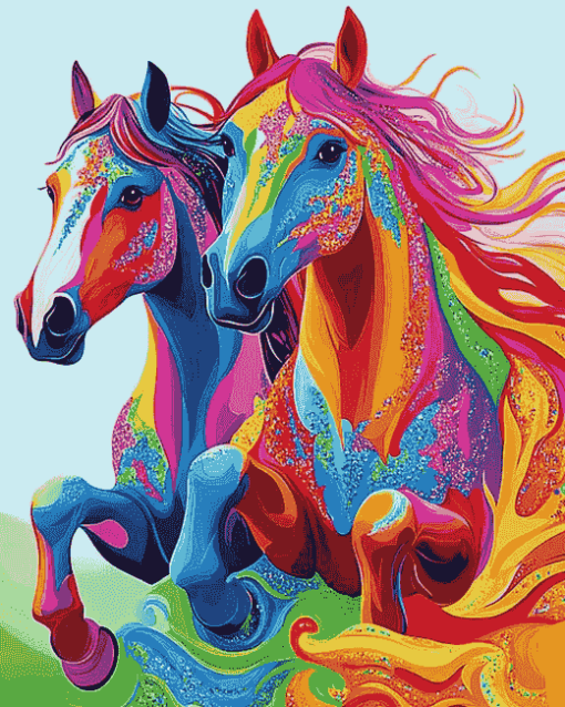 Colorful Tribal Horse Painting Diamond Painting