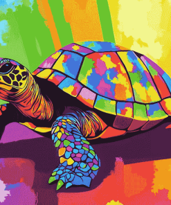 Colorful Turtle Pop Art Diamond Painting