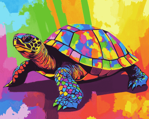 Colorful Turtle Pop Art Diamond Painting