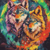 Colorful Wolves of the Wild Diamond Painting