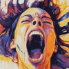 Colorful Woman Screaming Diamond Painting