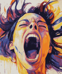 Colorful Woman Screaming Diamond Painting