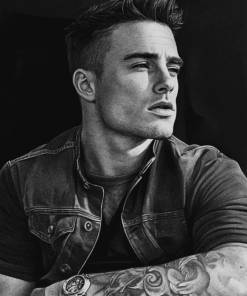 Colton Haynes Black and White Diamond Painting