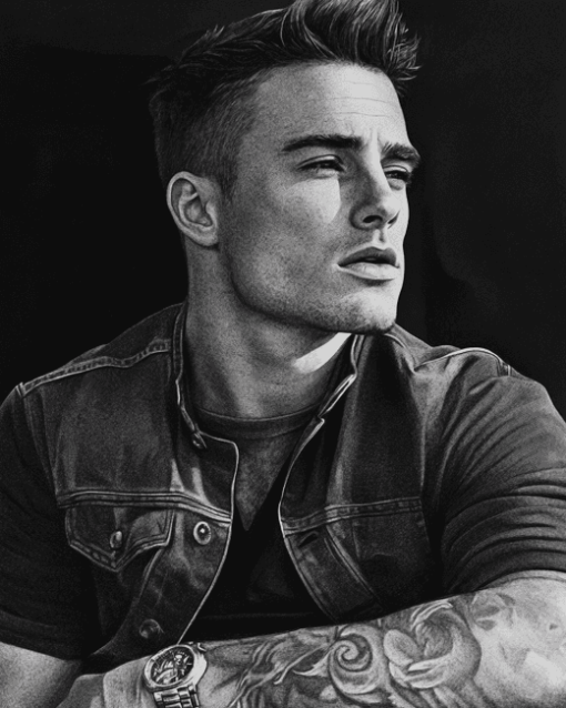 Colton Haynes Black and White Diamond Painting