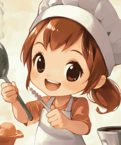 Cooking Mama Anime Diamond Painting