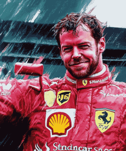 Cool Sebastian Vettel Racing Diamond Painting