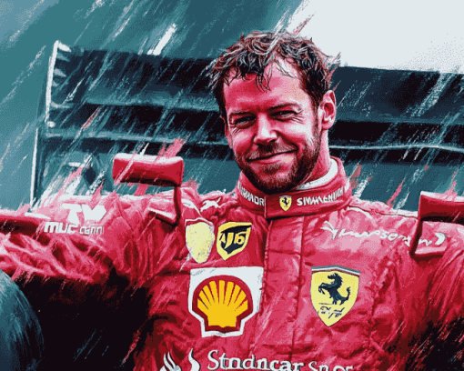 Cool Sebastian Vettel Racing Diamond Painting