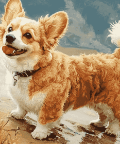 Corgi Poodle Dog Diamond Painting