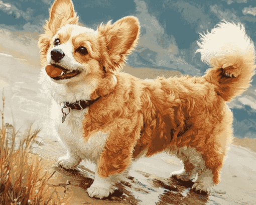 Corgi Poodle Dog Diamond Painting