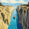 Corinth Canal Greece Landscape Diamond Painting