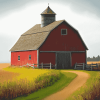 Country Barn Landscape Diamond Painting