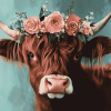 Cow Floral Crown Diamond Painting