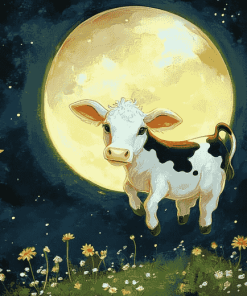 Cow Jumping Over Moon Diamond Painting