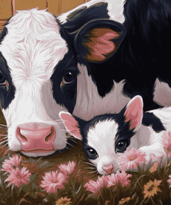 Cow-Themed Diamond Painting