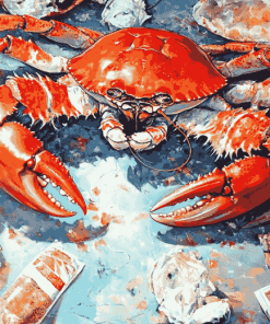 Crab Feast Sea Life Diamond Painting