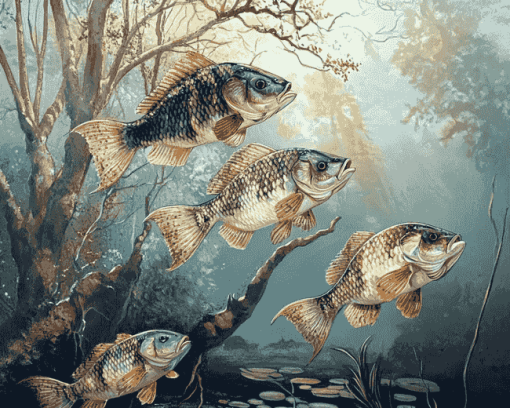 Crappie and Koi Carp Diamond Painting