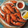 Crayfish with Delicious Sauce Diamond Painting