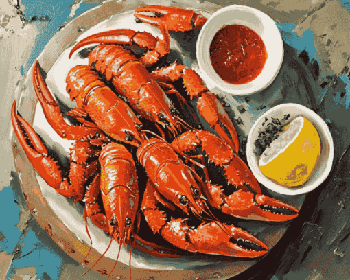 Crayfish with Delicious Sauce Diamond Painting