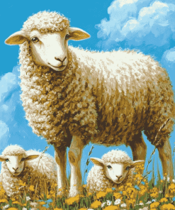 Curly Sheep Lamb Diamond Painting