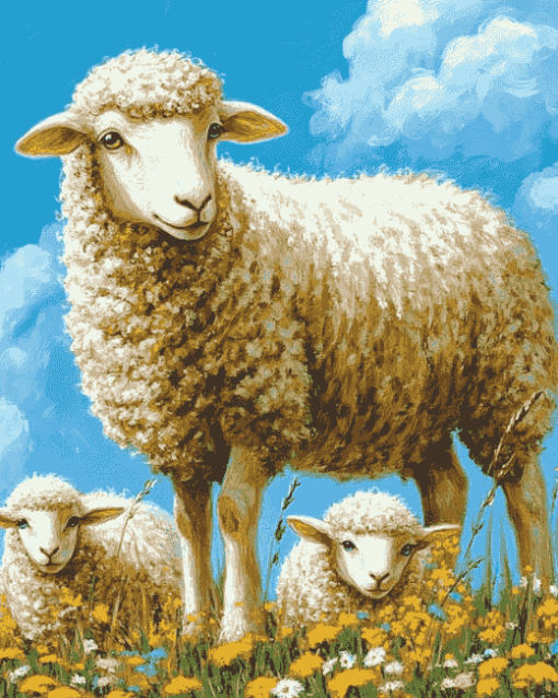 Curly Sheep Lamb Diamond Painting