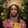 Cute African Queen Woman Diamond Painting