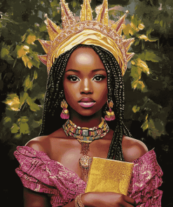 Cute African Queen Woman Diamond Painting