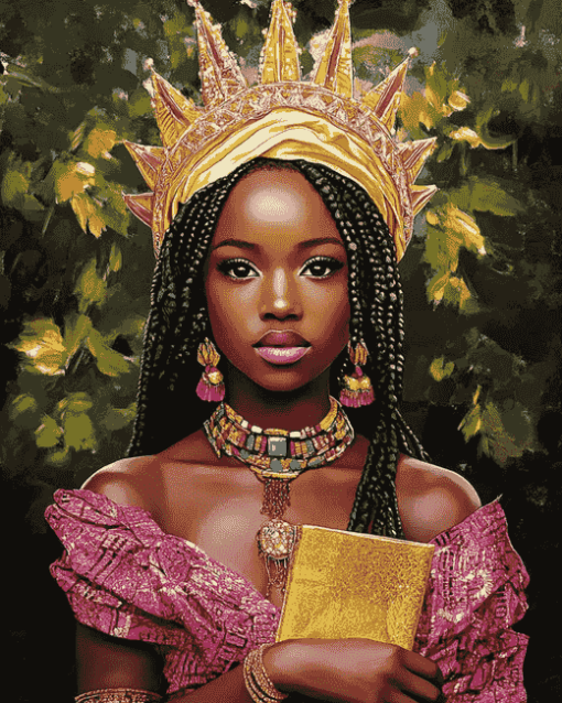 Cute African Queen Woman Diamond Painting