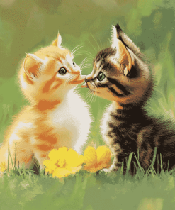 Cute Animals Duck and Cat Diamond Painting