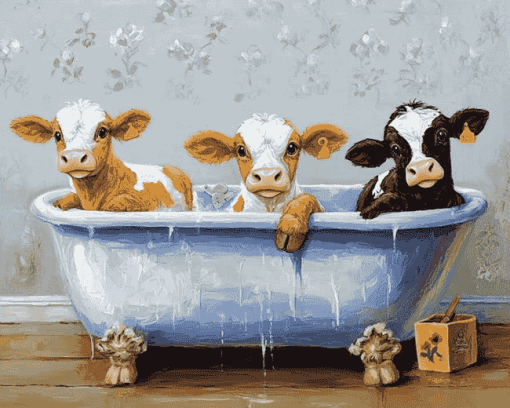 Cute Cow Calfs Diamond Painting